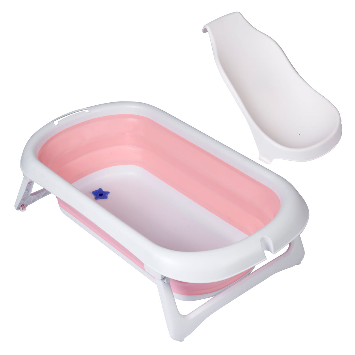 Bañera Plegable Splashy Rosado + Soporte Ergonómico